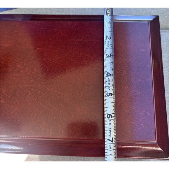 New Vintage Original Box Wood Walnut Finish 11x7 Ladies Jewelry Box - Picture 6 of 6